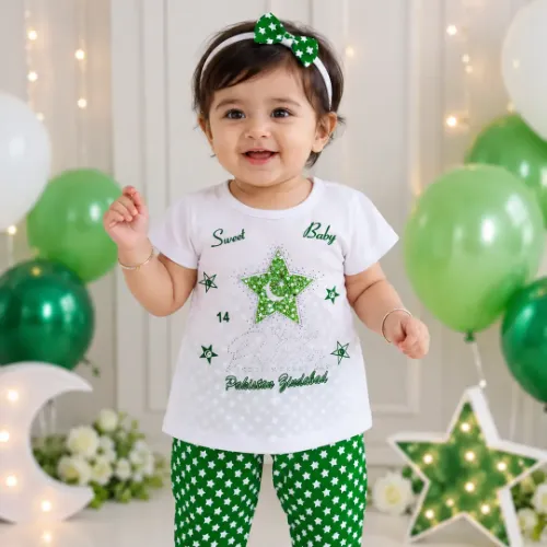 14 August 2 Pcs Girls Fancy Embroidered Shirt