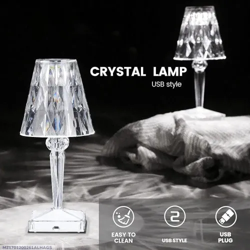 USB Rechargeable Crystal Table Lamp for home,offic