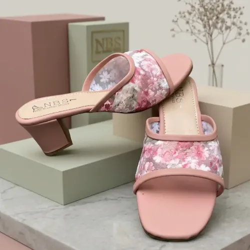 Womens Microfiber Fancy Block Heels