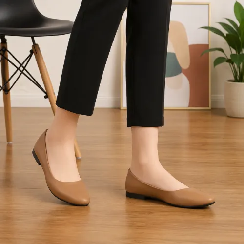 Mustard Flat Heels for Women Comfortable Walk