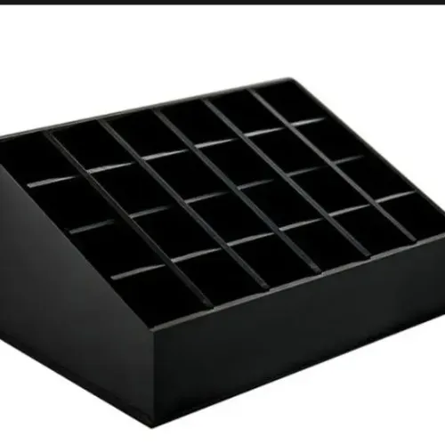 Black ABS Plastic 16-Compartment Makeup Organizer - Product Image