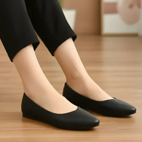 Soft Bloom - 040 - Black Flat Slip-On Shoes for Wo