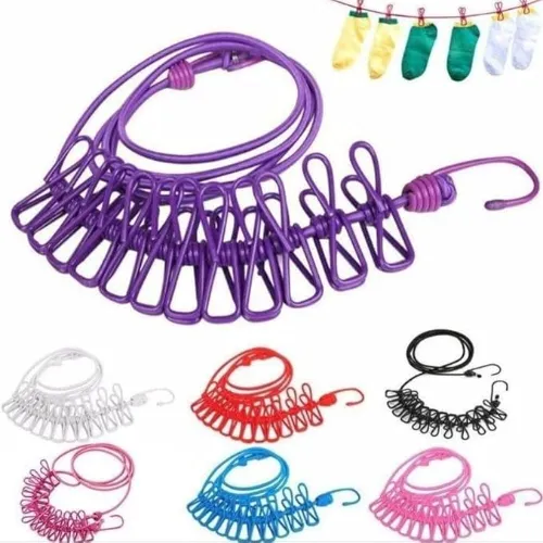 Cloth Drying Rope with Hooks - Product Image