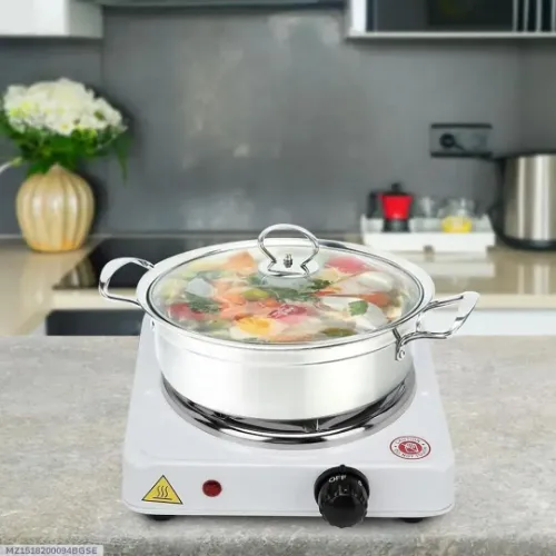 Electric Stove with Glass Lid for Small Kitchens
