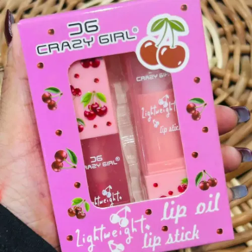 2 In 1 Crazy Girl Lip Oil + Lip Balm Set, Buy 1 Ge - Product Image